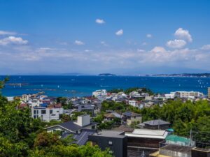 あじさい公園から見た葉山町の町並み