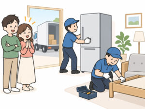 レンタルなら配送・組み立て・設置・引き取りまでおまかせできます。